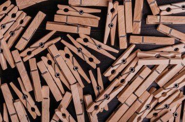 Bahar türü ahşap clothespins üzerinde Üstten Görünüm