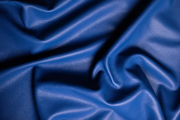 Closeup Couro Azul Escuro Com Reúne Fotografias De Stock Royalty-Free