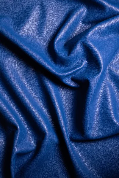 Closeup Couro Azul Escuro Com Reúne Fotografia De Stock