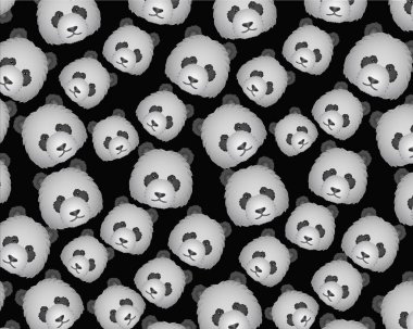 Panda kafa arka plan desen