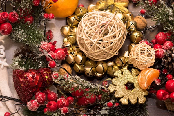 Decorações Natal Ano Novo Para Árvore Ano Novo Cartão Postal — Fotografia de Stock