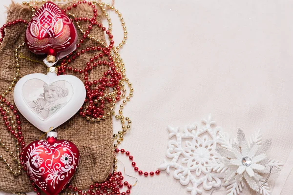 Kerst Nieuwjaars Versieringen Voor Het Nieuwe Jaar Boom Kerst Briefkaart — Stockfoto