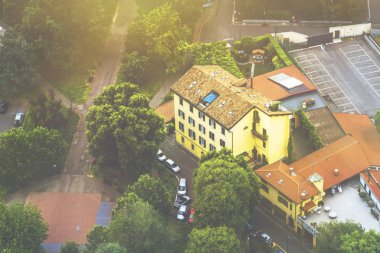 Güzel çok renkli tonda aeroview görüntü Milan