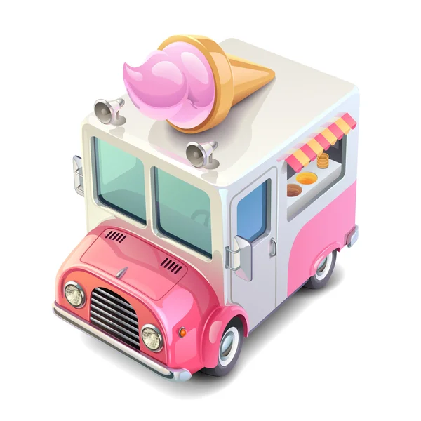 Színes fagylaltot teherautó. — Stock Vector