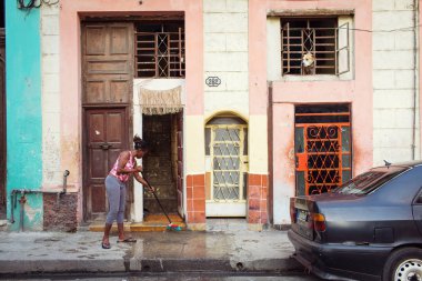 Küba, Havana - 18 Şubat 2017: bilinmeyen insanlar güzel colo