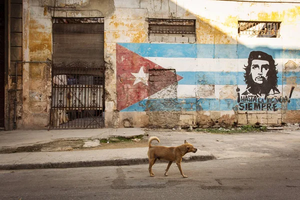 Cuba, Havana - 20 februari 2017: straten van Havana met graffitt — Stockfoto