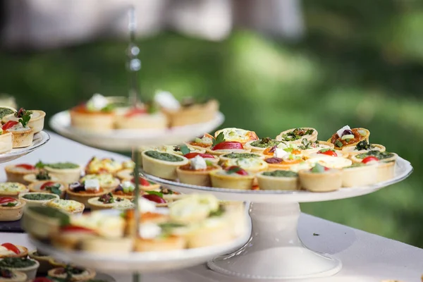 Mini turta parti için catering ile güzel aranjment — Stok fotoğraf