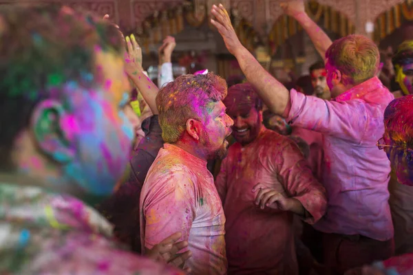 Jaipur India Marzo Gente Del Posto Celebra Festival Holi Marzo — Foto Stock