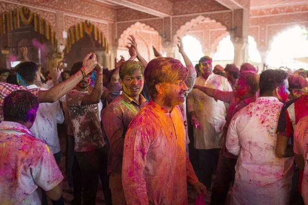 Jaipur India Marzo Gente Del Posto Celebra Festival Holi Marzo — Foto Stock