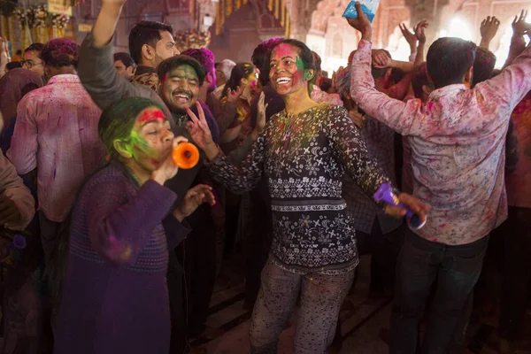 Jaipur India March Local People Celebrate Festival Holi March 2020 — Stock Photo, Image