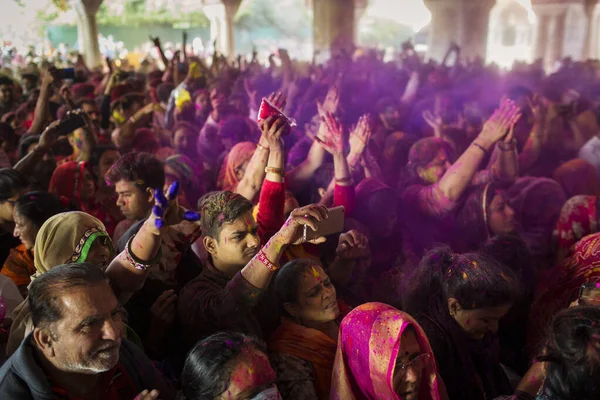 Jaipur India Marca Miejscowi Świętują Festiwal Holi Marca 2020 Roku — Zdjęcie stockowe