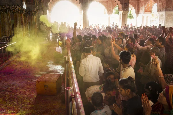Jaipur Índia Março Pessoas Locais Celebram Festival Holi Março 2020 — Fotografia de Stock
