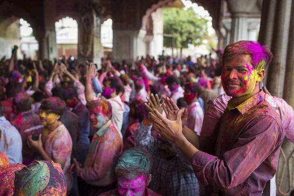 Джайпур Индия Марта Местные Жители Празднуют Фестиваль Холи Марта 2020 — стоковое фото