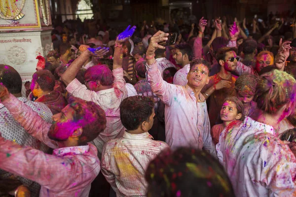 Jaipur India Marzo Gente Local Celebra Festival Holi Marzo 2020 —  Fotos de Stock