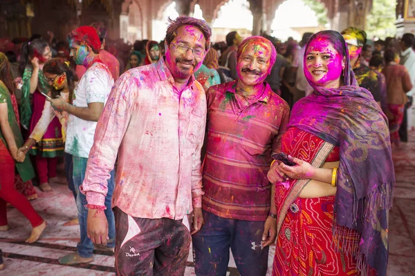 Jaipur India Marzo Gente Del Posto Celebra Festival Holi Marzo — Foto Stock