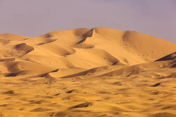 Öknen Sahara Med Vackra Linjer Och Färger Vid Soluppgången Merzouga — Stockfoto