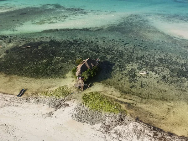Rocha Zanzibar Vista Cima Drone Tanzânia — Fotografia de Stock