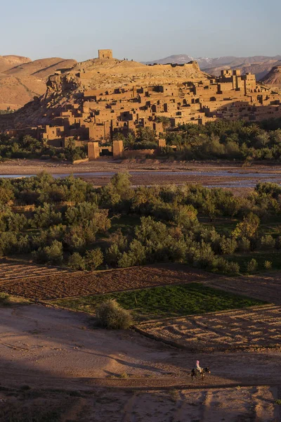 Προβολή Του Παλιού Χωριού Που Ονομάζεται Ait Ben Haddou Τόπος — Φωτογραφία Αρχείου