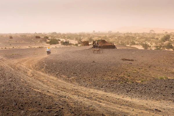 Casa Nomad Deserto Saara Marrocos — Fotografia de Stock