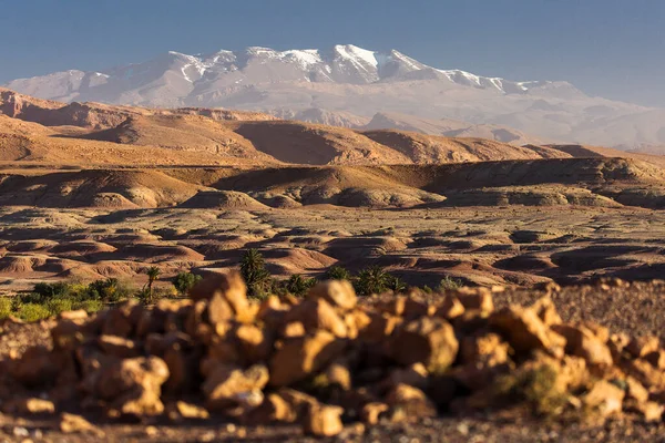 Bela Paisagem Com Montanhas Atlas Fundo Marrocos — Fotografia de Stock