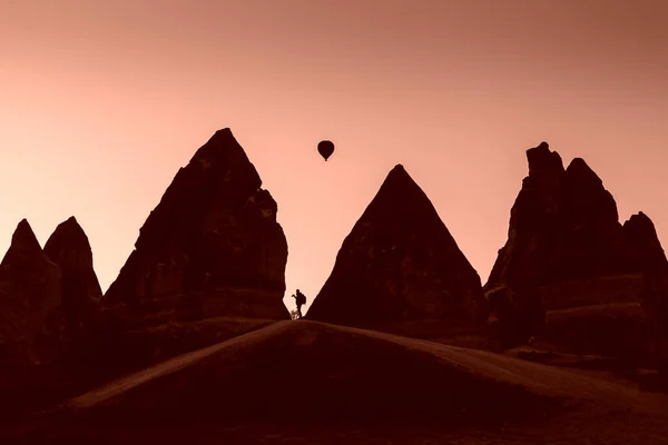 Fotografen Die Foto Maken Van Ballonnen Cappadocia Turkije — Stockfoto