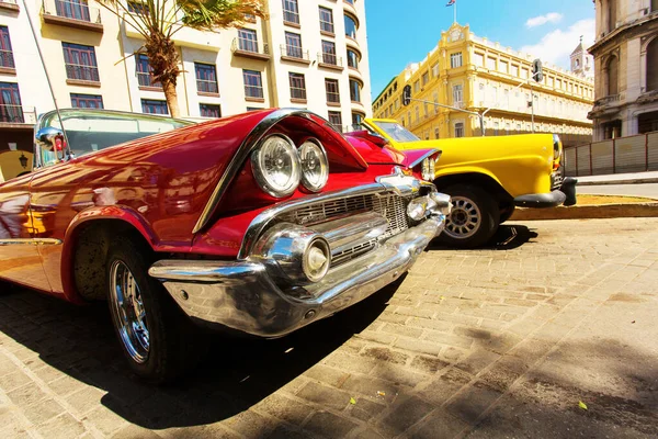 Havana Février Voiture Classique Bâtiments Anciens Février 2015 Havane Ces — Photo