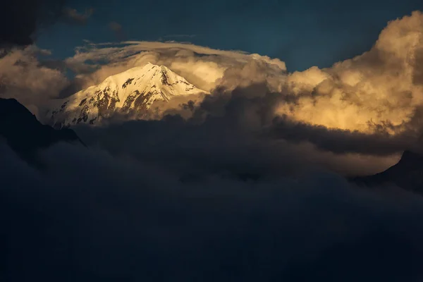 Paesaggio Con Vista Annapurna Sud Tadapani Durante Trekking Himalaya Mountains — Foto Stock