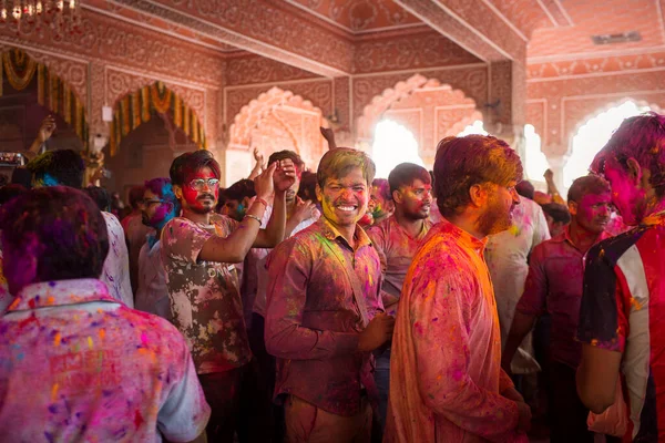 Jaipur India Marzo Gente Del Posto Celebra Festival Holi Marzo — Foto Stock