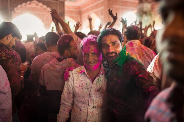 Jaipur India Marzo Gente Del Posto Celebra Festival Holi Marzo — Foto Stock