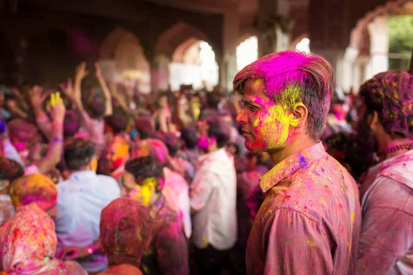 Jaipur India Marca Miejscowi Świętują Festiwal Holi Marca 2020 Roku — Zdjęcie stockowe
