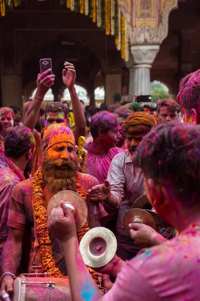 Jaipur India Marca Miejscowi Świętują Festiwal Holi Marca 2020 Roku — Zdjęcie stockowe
