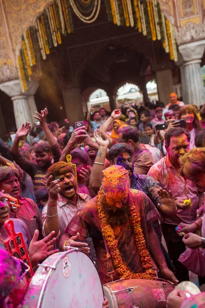 Jaipur India Marzo Gente Local Celebra Festival Holi Marzo 2020 —  Fotos de Stock