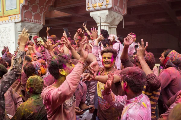 Jaipur Inde Mars Population Locale Célèbre Festival Holi Mars 2020 — Photo