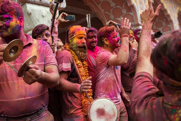 Jaipur India Března Místní Lidé Slaví Března 2020 Indickém Jaipu — Stock fotografie