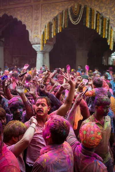 Jaipur India March Місцеві Жителі Святкують Фестиваль Холі Березня 2020 — стокове фото
