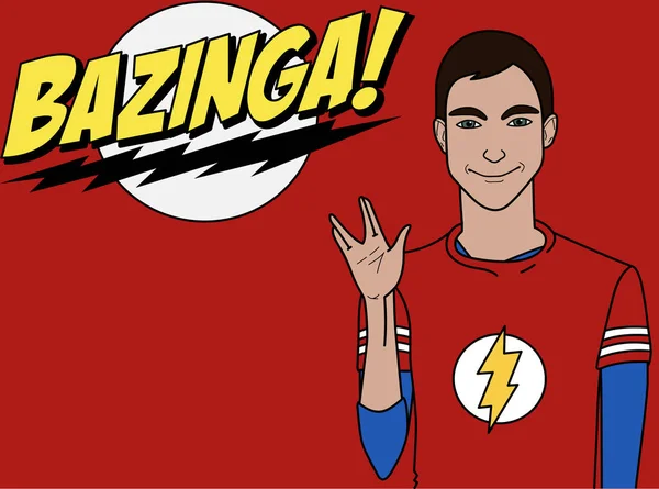 Bazinga Sheldon Uśmiechem — Wektor stockowy