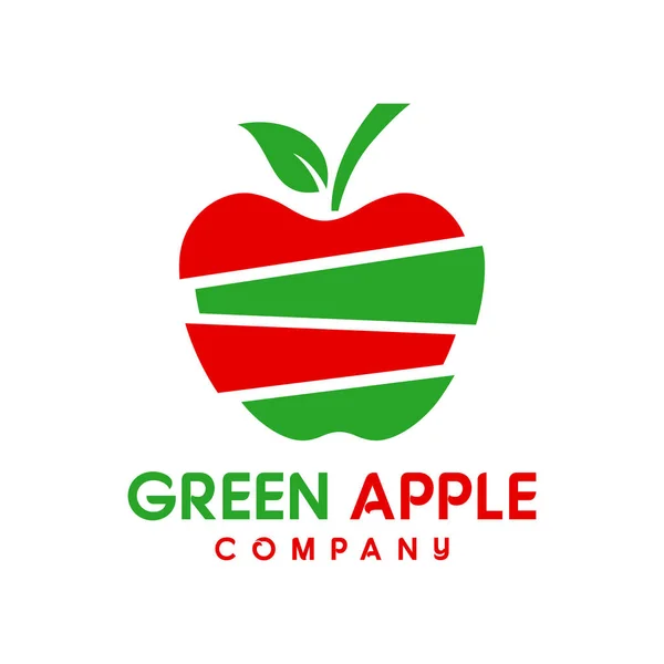 Design des natürlichen Apfel-Logos — Stockvektor