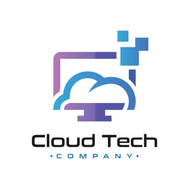 bilgisayar bulut ağ logosu tasarımı