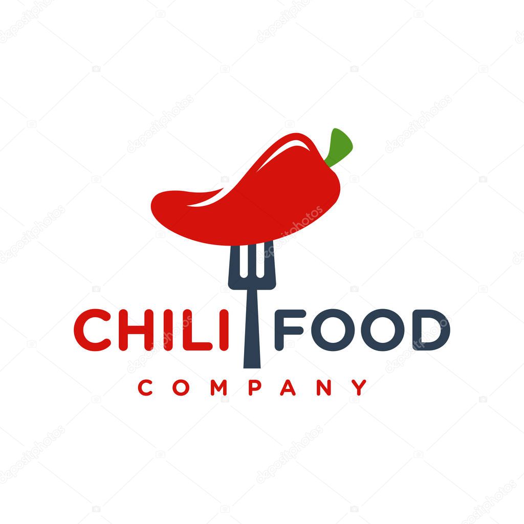 Red chilli food logo design