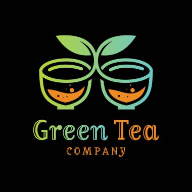 Yeşil çay yaprağı logosu tasarımı