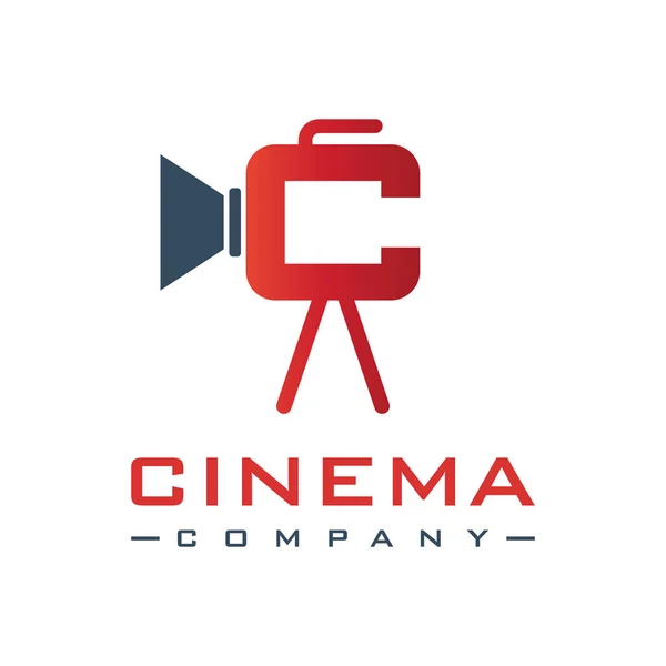 Disegnare il logo del film con la lettera C — Vettoriale Stock