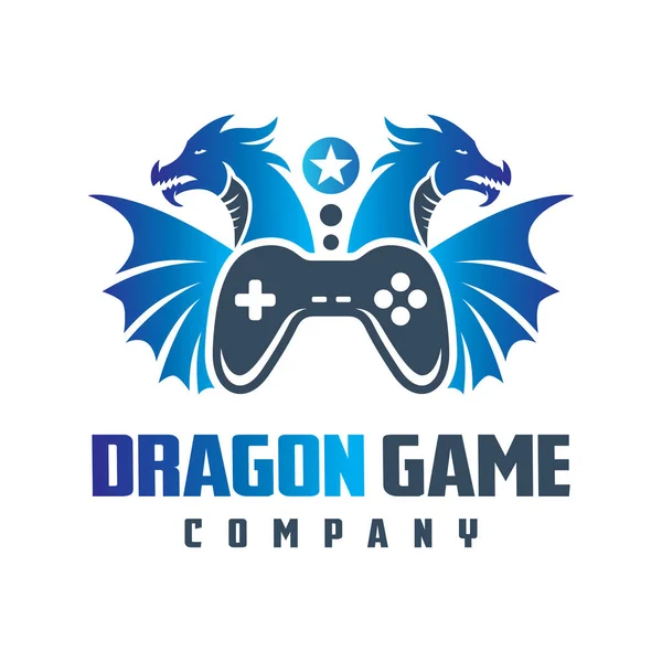 Logo ontwerp online draak spel — Stockvector
