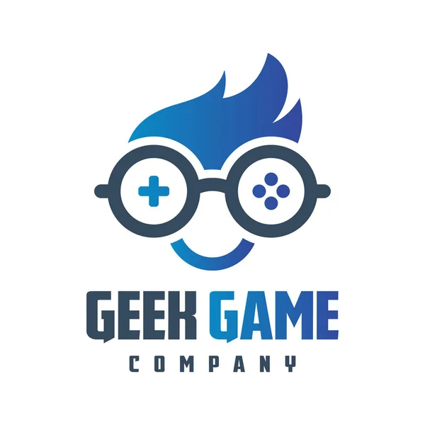 Online geek spel logo ontwerp — Stockvector