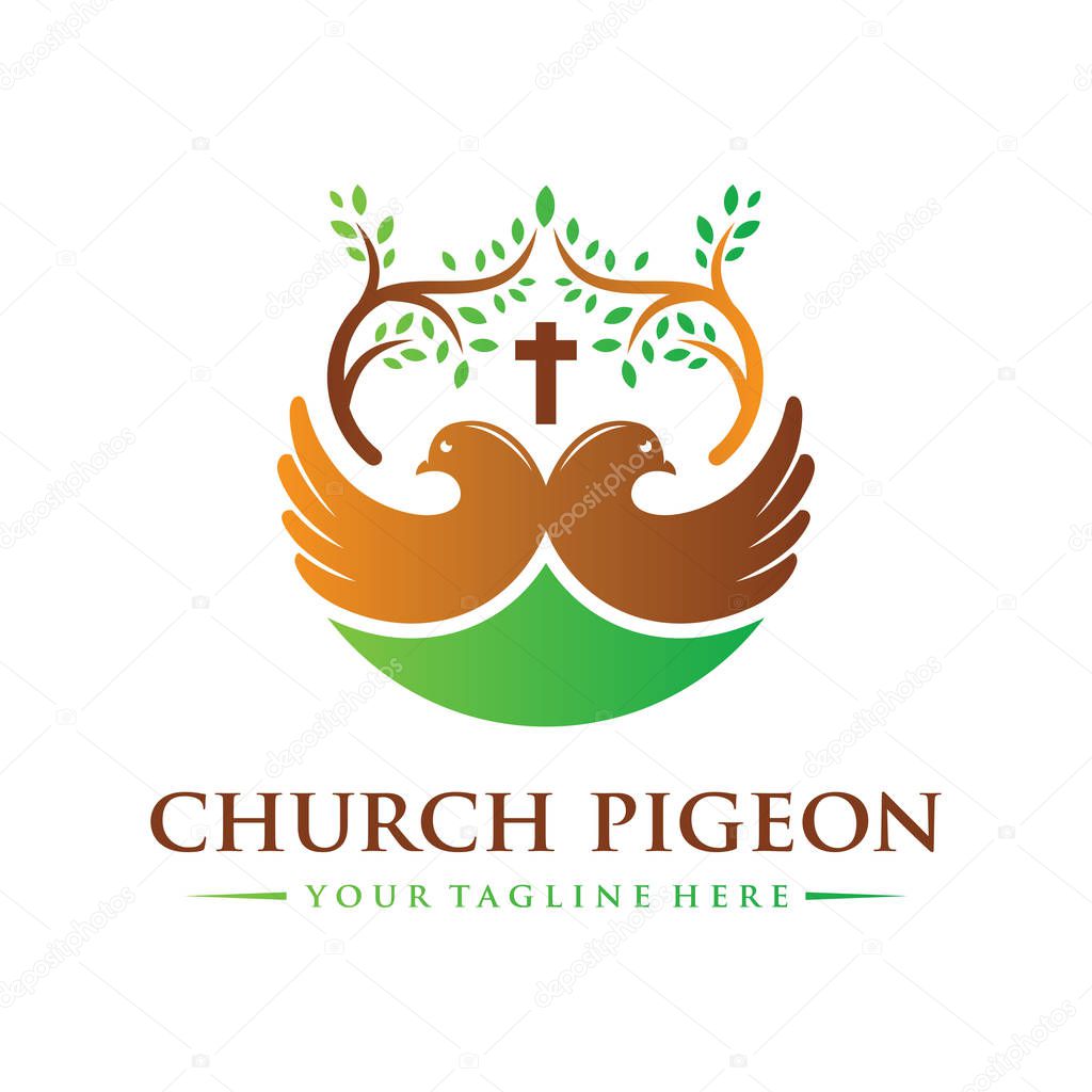 Christian religious dove logo design