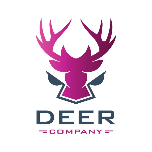 Venado cabeza animal logotipo diseño de su empresa — Vector de stock