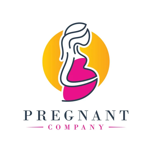 Pregnant woman's logo design — Stock Vector