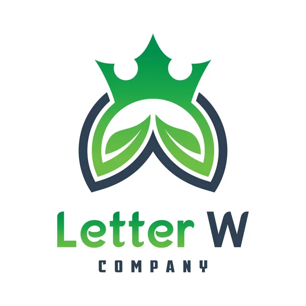 Дизайн логотипа короля природы буква W — стоковый вектор