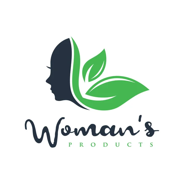Doğal kadın güzellik logosu — Stok Vektör