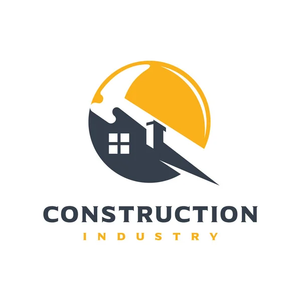 Home costruzione logo design — Vettoriale Stock
