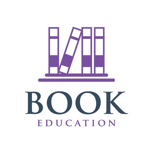 Livre éducatif logo design — Image vectorielle